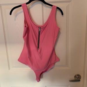 Blackmilk Pink Zip Bodysuit